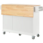 Multifunctional Kitchen Cart with Spice Rack and Adjustable Shelves