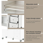 Multifunctional Kitchen Cart with Spice Rack and Adjustable Shelves
