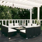 vidaXL Patio Lounge Set Outdoor Sectional Sofa Set Table Garden Poly Rattan - 27.6 x 27.6 x 23.8