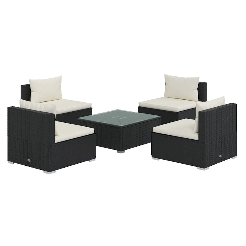 vidaXL Patio Lounge Set Outdoor Sectional Sofa Set Table Garden Poly Rattan - 27.6 x 27.6 x 23.8