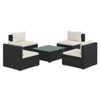 vidaXL Patio Lounge Set Outdoor Sectional Sofa Set Table Garden Poly Rattan - 27.6 x 27.6 x 23.8