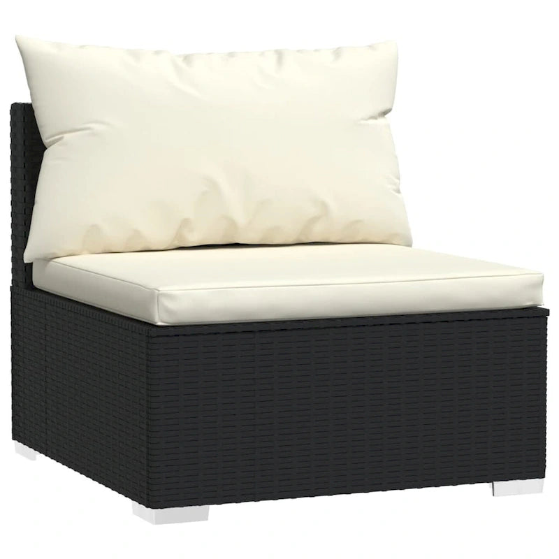 vidaXL Patio Lounge Set Outdoor Sectional Sofa Set Table Garden Poly Rattan - 27.6 x 27.6 x 23.8