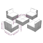 vidaXL Patio Lounge Set Outdoor Sectional Sofa Set Table Garden Poly Rattan - 27.6 x 27.6 x 23.8