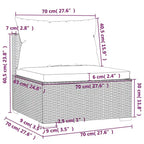 vidaXL Patio Lounge Set Outdoor Sectional Sofa Set Table Garden Poly Rattan - 27.6 x 27.6 x 23.8