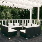 vidaXL Patio Lounge Set Outdoor Sectional Sofa Set Table Garden Poly Rattan - 27.6 x 27.6 x 23.8