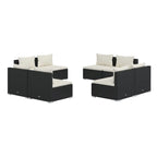 vidaXL Patio Lounge Set Outdoor Sectional Sofa Set Table Garden Poly Rattan - 27.6 x 27.6 x 23.8