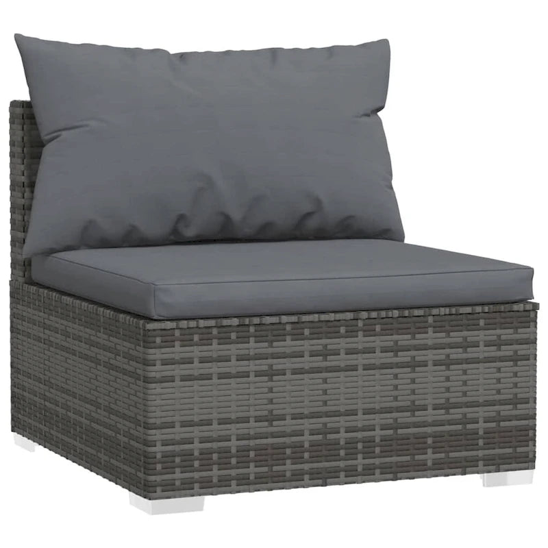 vidaXL Patio Lounge Set Outdoor Sectional Sofa Set Table Garden Poly Rattan - 27.6 x 27.6 x 23.8