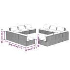 vidaXL Patio Lounge Set Outdoor Sectional Sofa Set Table Garden Poly Rattan - 27.6 x 27.6 x 23.8