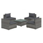 vidaXL Patio Lounge Set Outdoor Sectional Sofa Set Table Garden Poly Rattan - 27.6 x 27.6 x 23.8