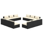 vidaXL Patio Lounge Set Outdoor Sectional Sofa Set Table Garden Poly Rattan - 27.6 x 27.6 x 23.8