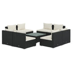 vidaXL Patio Lounge Set Outdoor Sectional Sofa Set Table Garden Poly Rattan - 27.6 x 27.6 x 23.8