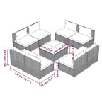vidaXL Patio Lounge Set Outdoor Sectional Sofa Set Table Garden Poly Rattan - 27.6 x 27.6 x 23.8