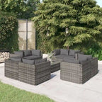 vidaXL Patio Lounge Set Outdoor Sectional Sofa Set Table Garden Poly Rattan - 27.6 x 27.6 x 23.8