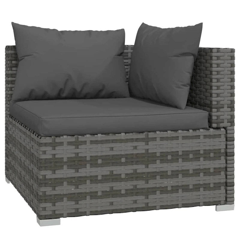 vidaXL Patio Lounge Set Outdoor Sectional Sofa Set Table Garden Poly Rattan - 27.6 x 27.6 x 23.8