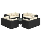 vidaXL Patio Lounge Set Outdoor Sectional Sofa Set Table Garden Poly Rattan - 27.6 x 27.6 x 23.8