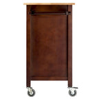 Mabel Utility Kitchen Cart, Walnut and Natural - 42.72 x 18.9 x 35.43 inches