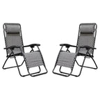Caravan Canopy Infinity Zero Gravity Steel Frame Patio Deck Chair, Grey (Pair) - 22
