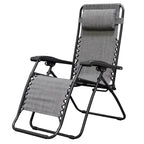Caravan Canopy Infinity Zero Gravity Steel Frame Patio Deck Chair, Grey (Pair) - 22