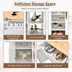 Drop-Leaf Kitchen Island with Rubber Wood Top - 49 x 30 x 36(L x W x H)