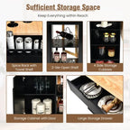 Drop-Leaf Kitchen Island with Rubber Wood Top - 49 x 30 x 36(L x W x H)