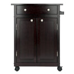 Savannah Utility Kitchen Cart, Espresso - 26.89 x 17.72 x 34.02 inches
