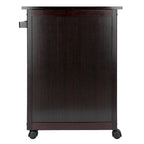 Savannah Utility Kitchen Cart, Espresso - 26.89 x 17.72 x 34.02 inches
