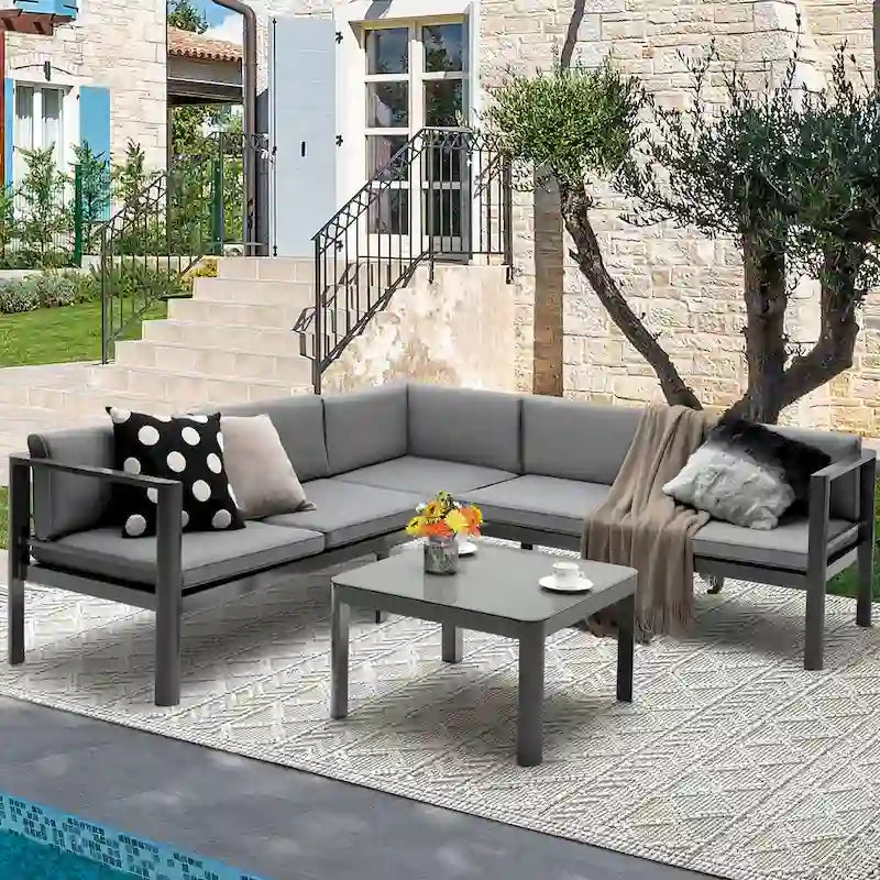 Costway 3PCS Patio Furniture Set Aluminum Lounge Adjust Back Recliner - See Details