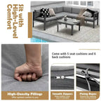Costway 3PCS Patio Furniture Set Aluminum Lounge Adjust Back Recliner - See Details