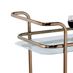 Tiana Contemporary Serving Cart In Champagne Finish - 32.5 H x 27 W x 16.5 L Inches