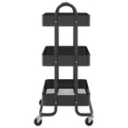 vidaXL Trolley 3-Tier Kitchen Trolley Kitchen Island Storage Utility Cart - 16.9 x 13.4 x 31.1