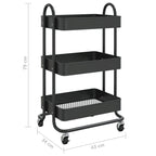 vidaXL Trolley 3-Tier Kitchen Trolley Kitchen Island Storage Utility Cart - 16.9 x 13.4 x 31.1