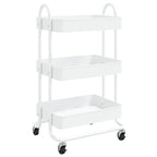 vidaXL Trolley 3-Tier Kitchen Trolley Kitchen Island Storage Utility Cart - 16.9 x 13.4 x 31.1