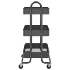 vidaXL Trolley 3-Tier Kitchen Trolley Kitchen Island Storage Utility Cart - 16.9 x 13.4 x 31.1
