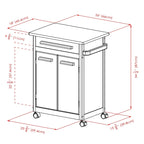 Hackett Kitchen Cart, Natural - 26.9 x 18.2 x 34.3 inches
