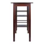 Egan Breakfast Kitchen Island with Shelves, Walnut - 45W x 19.7D x 36.2H
