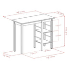 Egan Breakfast Kitchen Island with Shelves, Walnut - 45W x 19.7D x 36.2H