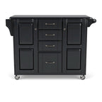 Homestyles Create-A-Cart Black Wood Kitchen Cart - 48 x 18 x 36