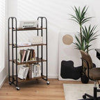 Foldable Rolling Cart with Storage Shelves for Kitchen-4-Tier - 26 x 16 x 52(L x W x H)