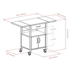 Rachael Kitchen Cart, Drop Leaf, Natural - 43.27 x 20.16 x 33.27 inches