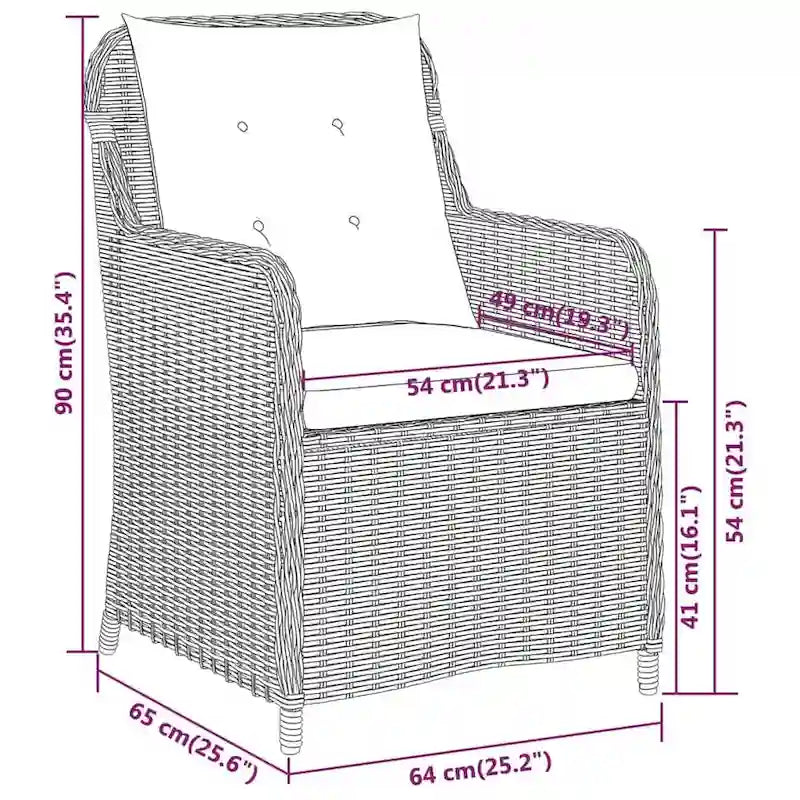 vidaXL Patio Dining Set Outdoor Dining Set Table and Chair Set for Garden