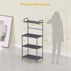 Versatile 4-Tier Kitchen Storage Rack - Stylish Bakers Rack Organizer - 23.5 x 13.5 x 53.5 (L x W x H)