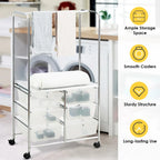Costway 6 Drawer Rolling Storage Cart w/Hanging Bar Office School - 25 x 14.5 x 44