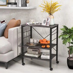 3-Tier Kitchen Baker's Rack Microwave Oven Storage Cart with Hooks - 23.5 x 16 x 29 (L x W x H)