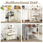 3-Tier Kitchen Baker's Rack Microwave Oven Storage Cart with Hooks - 23.5 x 16 x 29 (L x W x H)