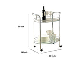Loule Contemporary Serving Cart In Chrome Finish - 31 H x 26 W x 18 L Inches