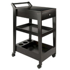 Jeston Entertainment Cart, Espresso - 18.03 x 26.77 x 37.24 inches