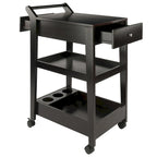 Jeston Entertainment Cart, Espresso - 18.03 x 26.77 x 37.24 inches