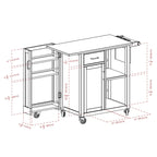 Douglas Utility Kitchen Cart, Natural - 42.52 x 18.98 x 35.63 inches