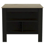 Modern Black Wengue and Light Oak Kitchen Island - 40.5x27.5x35.4