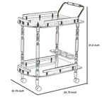2-Tier Serving Cart, Brown - 31.25 H x 24.75 W x 15.75 L Inches